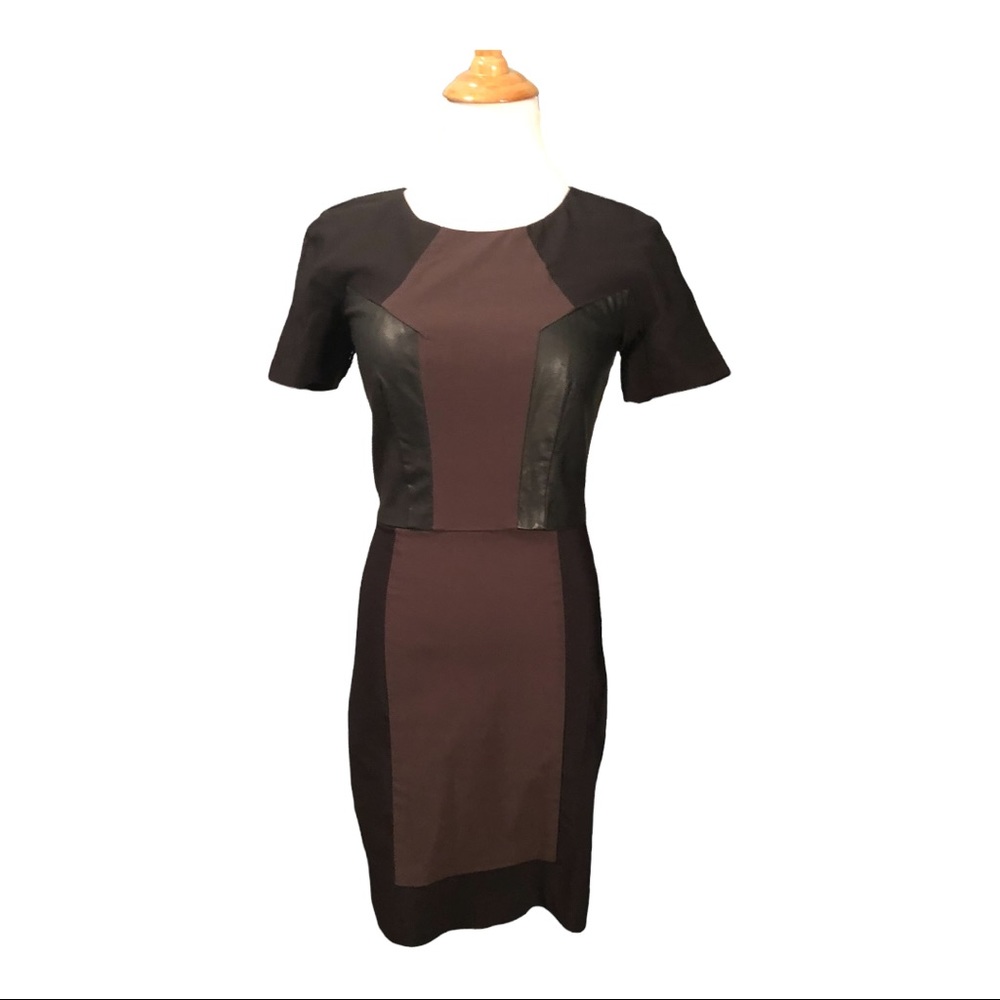 French Connection black brown body-con style dress